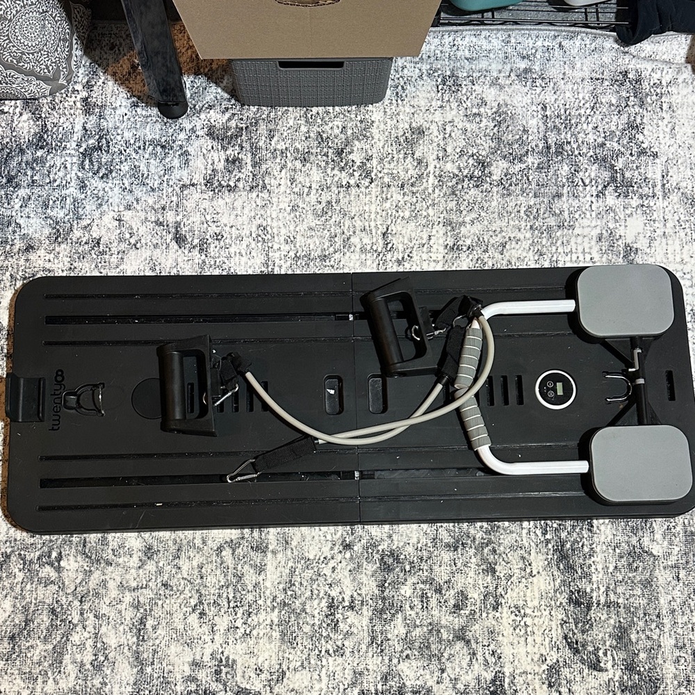 Total Gym Style Home Workout Board with Resistance Tubes - Black/Gray